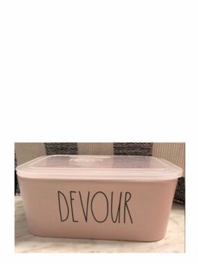 NEW Rae Dunn Pastel Pink Devour Vented Food Storage Container